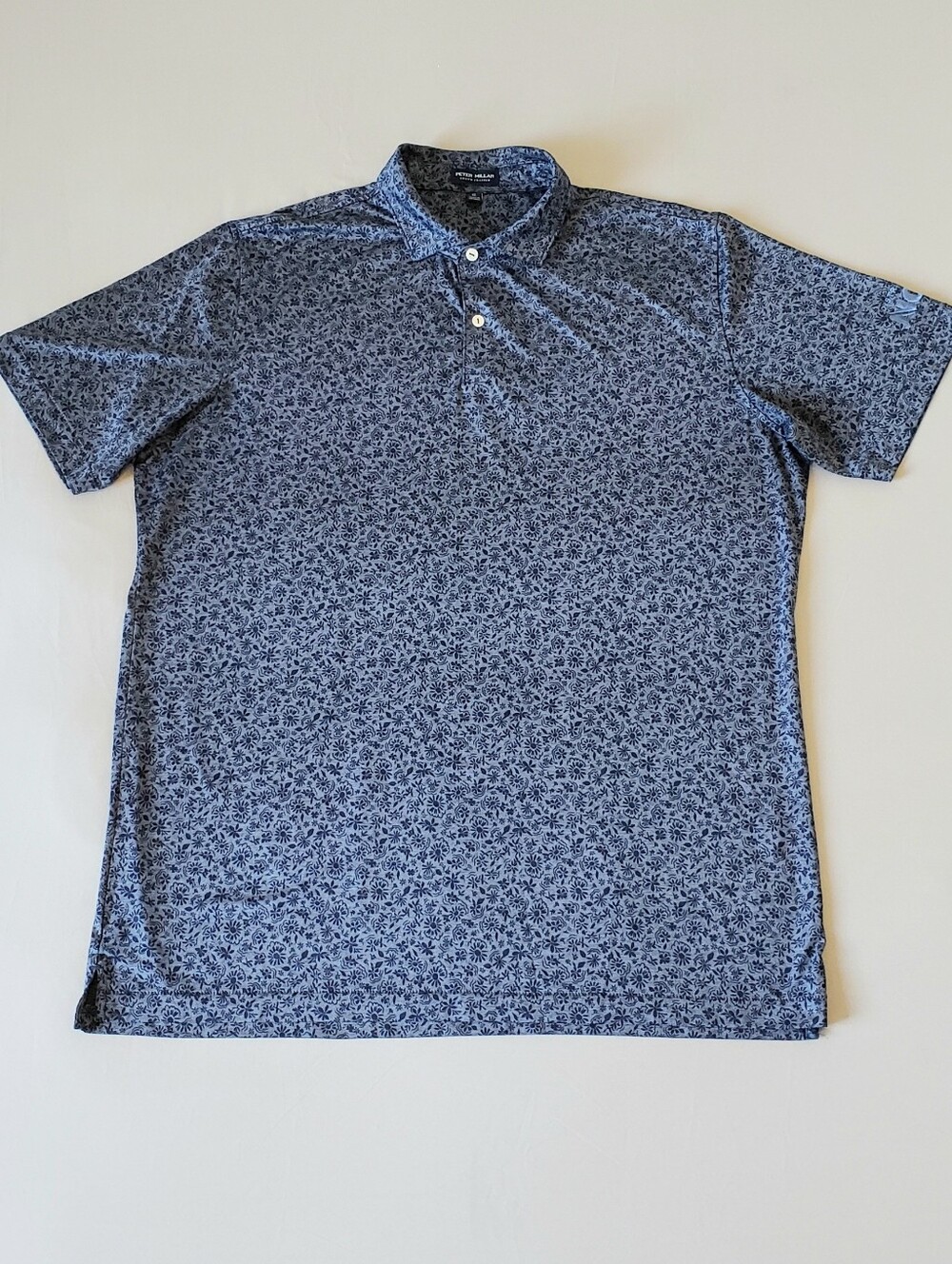 NWOT! PETER MILLAR Men's Crown Crafted Crown Floral Golf Polo Shirt (XL) Navy